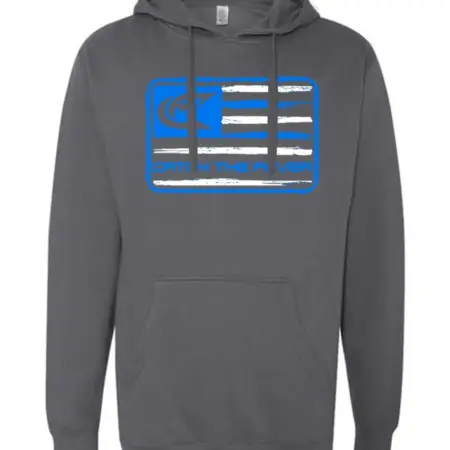 Catch The Fever Midweight Hoodie, Charcoal, Blue, Flag