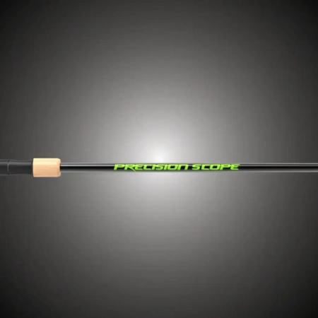Close-up of the Precision Scope™ Livescope fishing rod logo and blank section designed for forward-facing sonar applications.