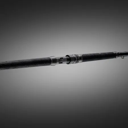Close-up of the Hellcat Revenge Blackout Edition rod blank showing the series logo on a dark background.