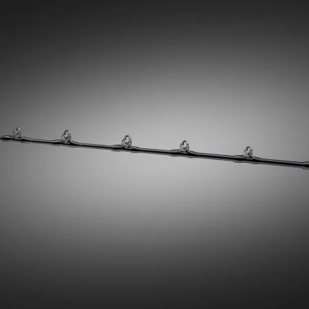 Upper blank and guide train of the Hellcat Revenge Blackout Edition rod shown against a dark gradient background.