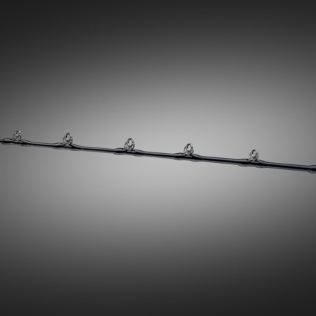 Upper blank and guide train of the Hellcat Revenge Blackout Edition rod shown against a dark gradient background.