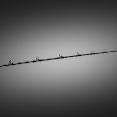 Hellcat Revenge Blackout Edition rod upper blank with full guide train displayed against a dark gradient background.